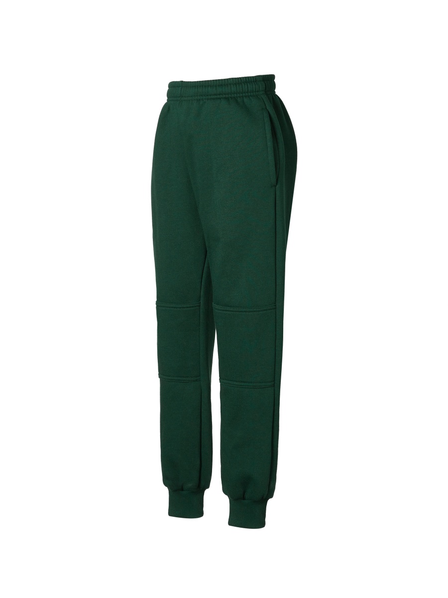 Double Knee Fleece Track Pants with Ribbed Cuffs