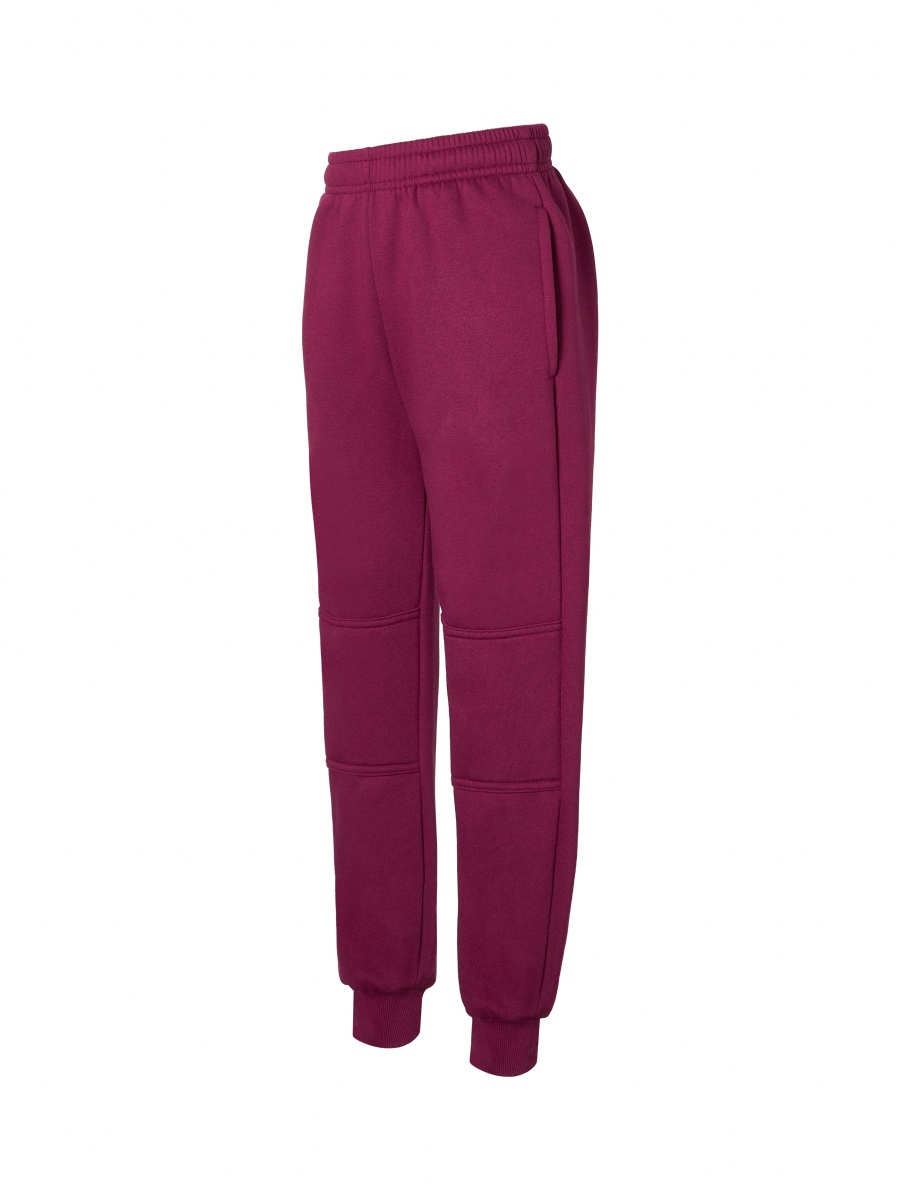 Double Knee Fleece Track Pants with Ribbed Cuffs