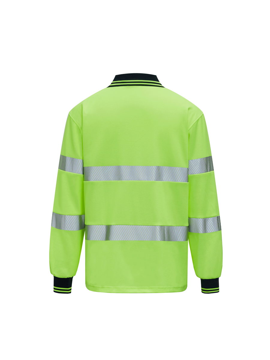 Hi-Vis Center Panel Long Sleeve Polo