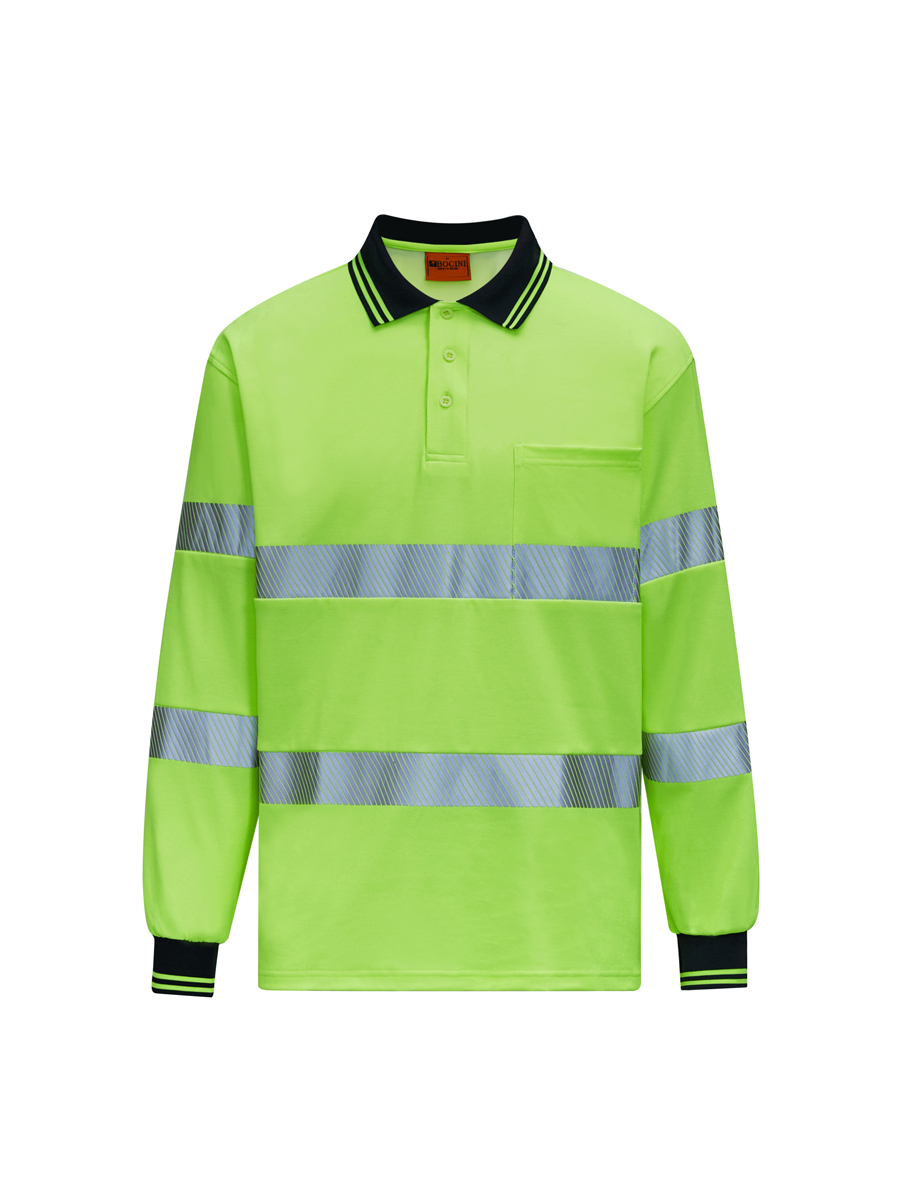 Hi-Vis Center Panel Long Sleeve Polo