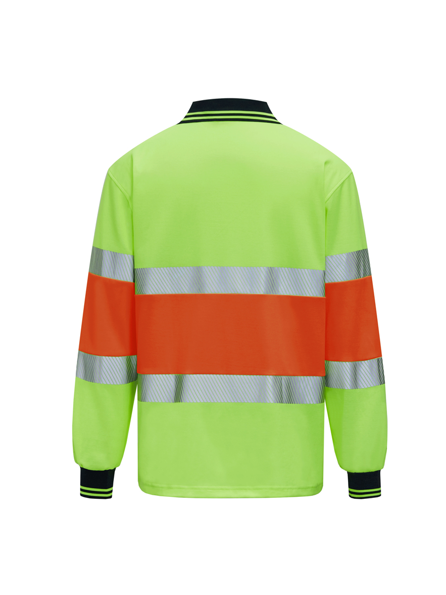 Hi-Vis Center Panel Long Sleeve Polo
